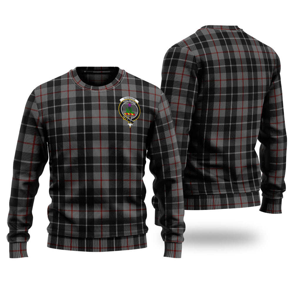 Clan Thompson Grey Tartan Christmas Ugly Sweater AW64 Thompson Grey Tartan Tartan Sweater   