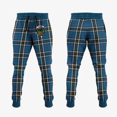Clan Thomson Dress Blue Tartan Crest Jogger Sweatpants BY13 Clan Thomson Tartan Today   