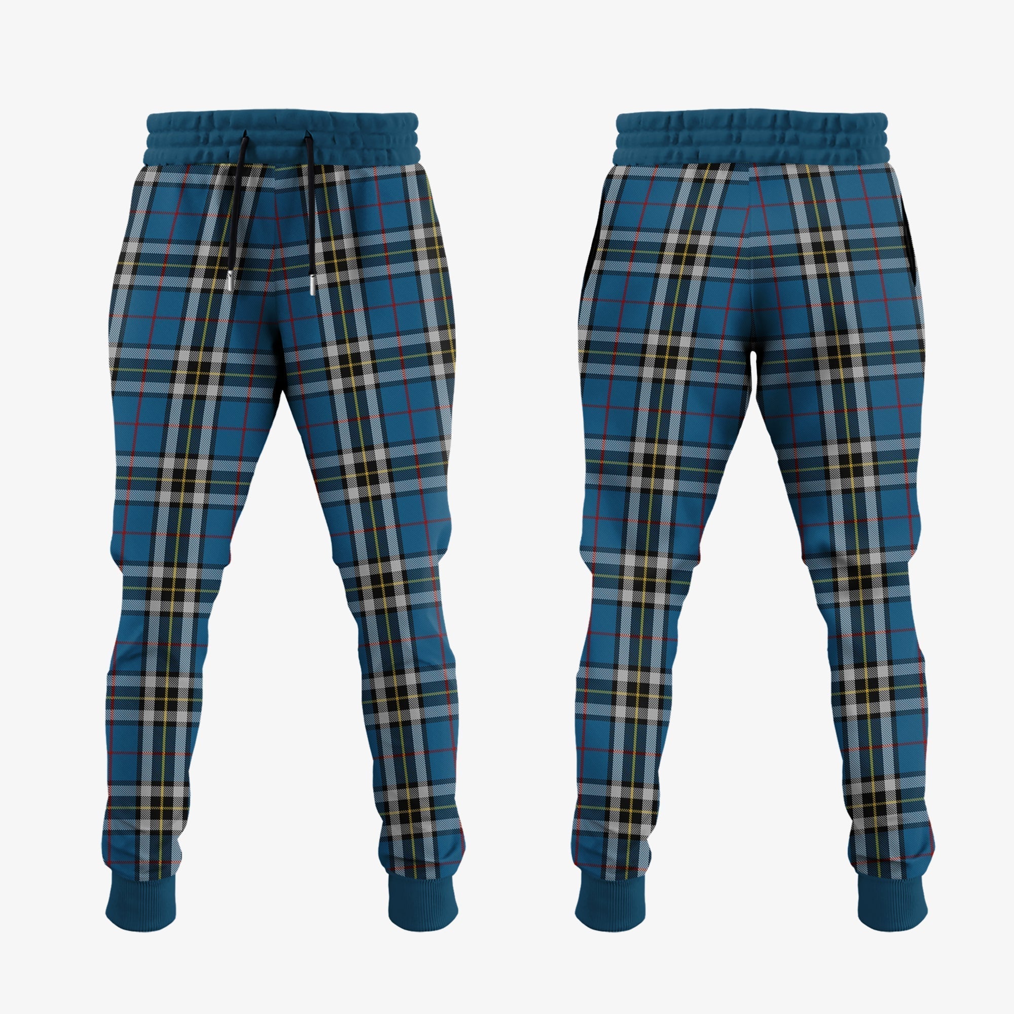 Clan Thomson Dress Blue Tartan Crest Jogger Sweatpants BY13 Clan Thomson Tartan Today   