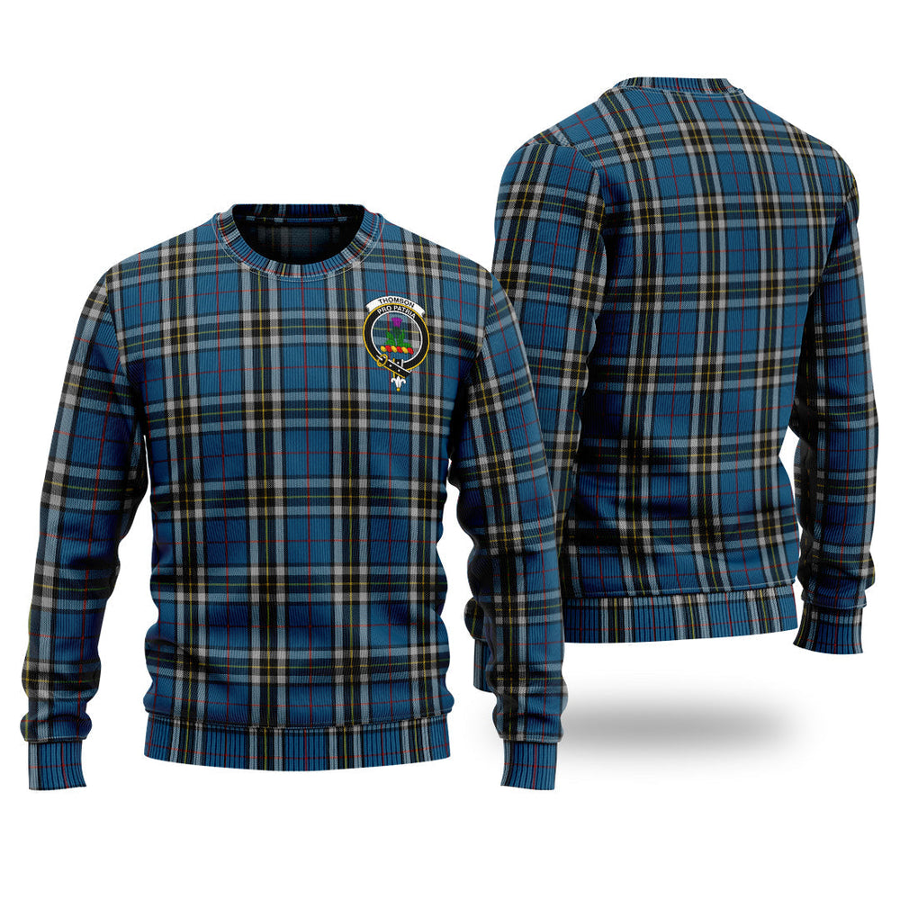 Clan Thomson Dress Blue Tartan Christmas Ugly Sweater PT70 Thomson Dress Blue Tartan Tartan Sweater   