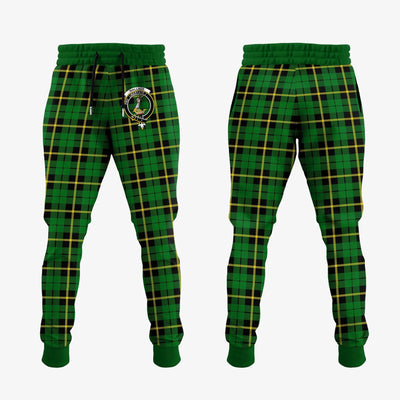 Clan Wallace Hunting Green Tartan Crest Jogger Sweatpants