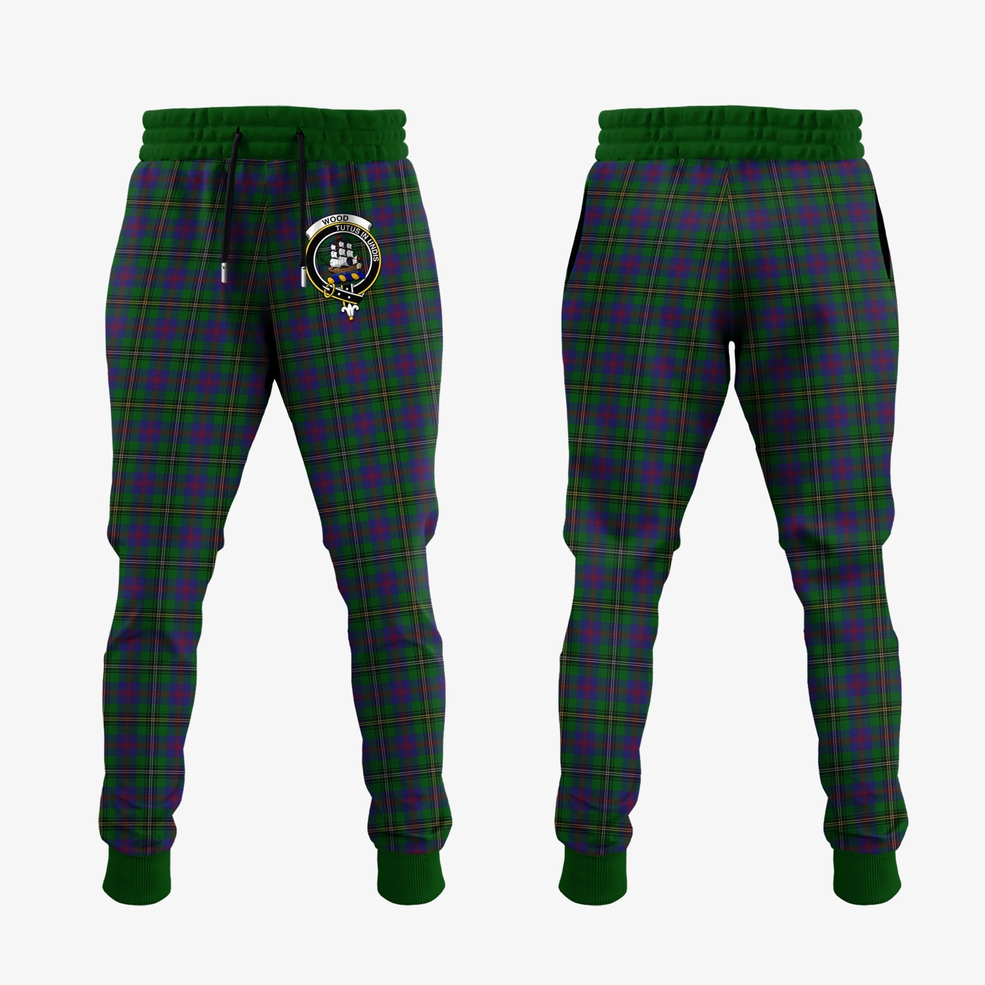 Clan Wood Tartan Crest Jogger Sweatpants SL76 Clan Wood Tartan Today   