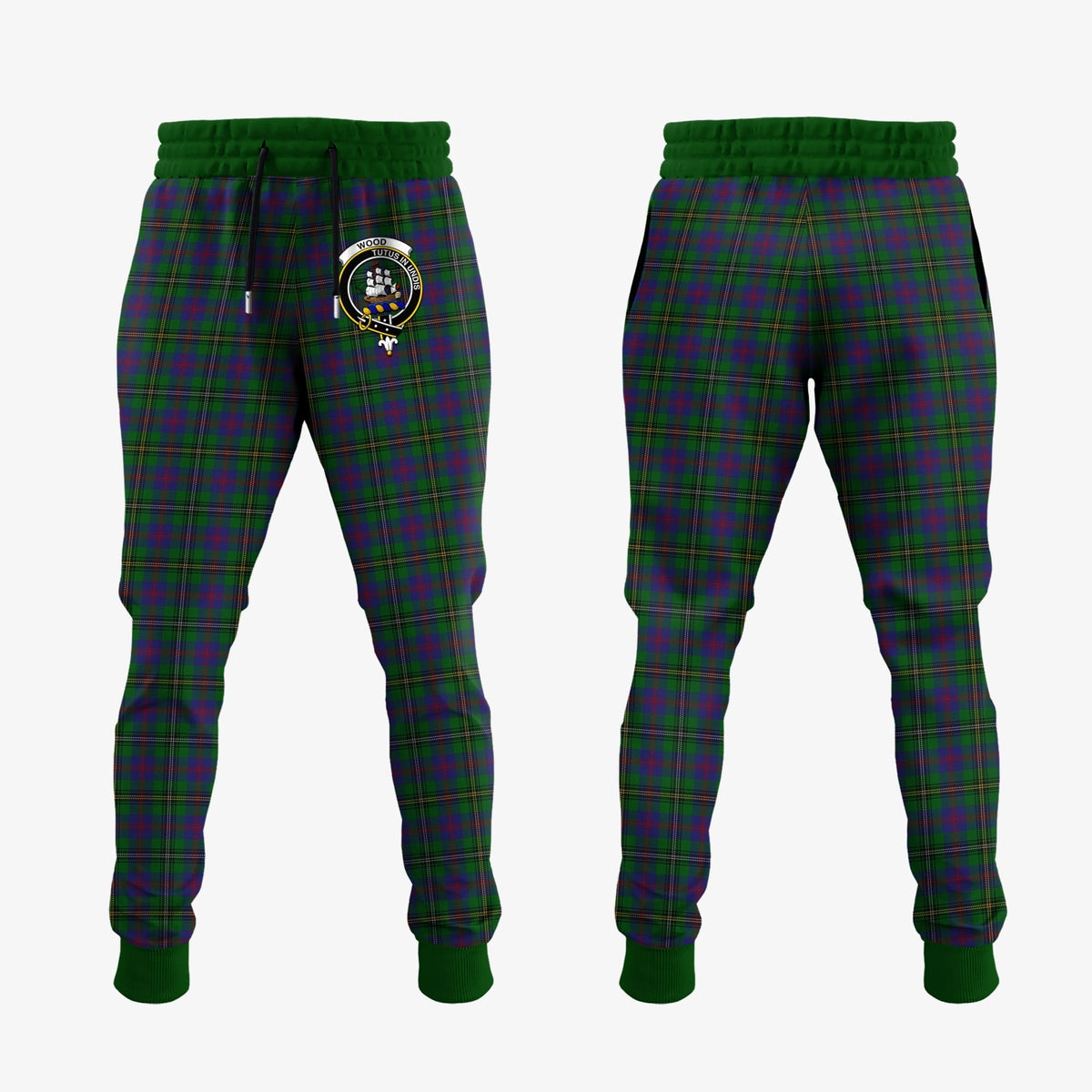 Clan Wood Tartan Crest Jogger Sweatpants SL76 Clan Wood Tartan Today   