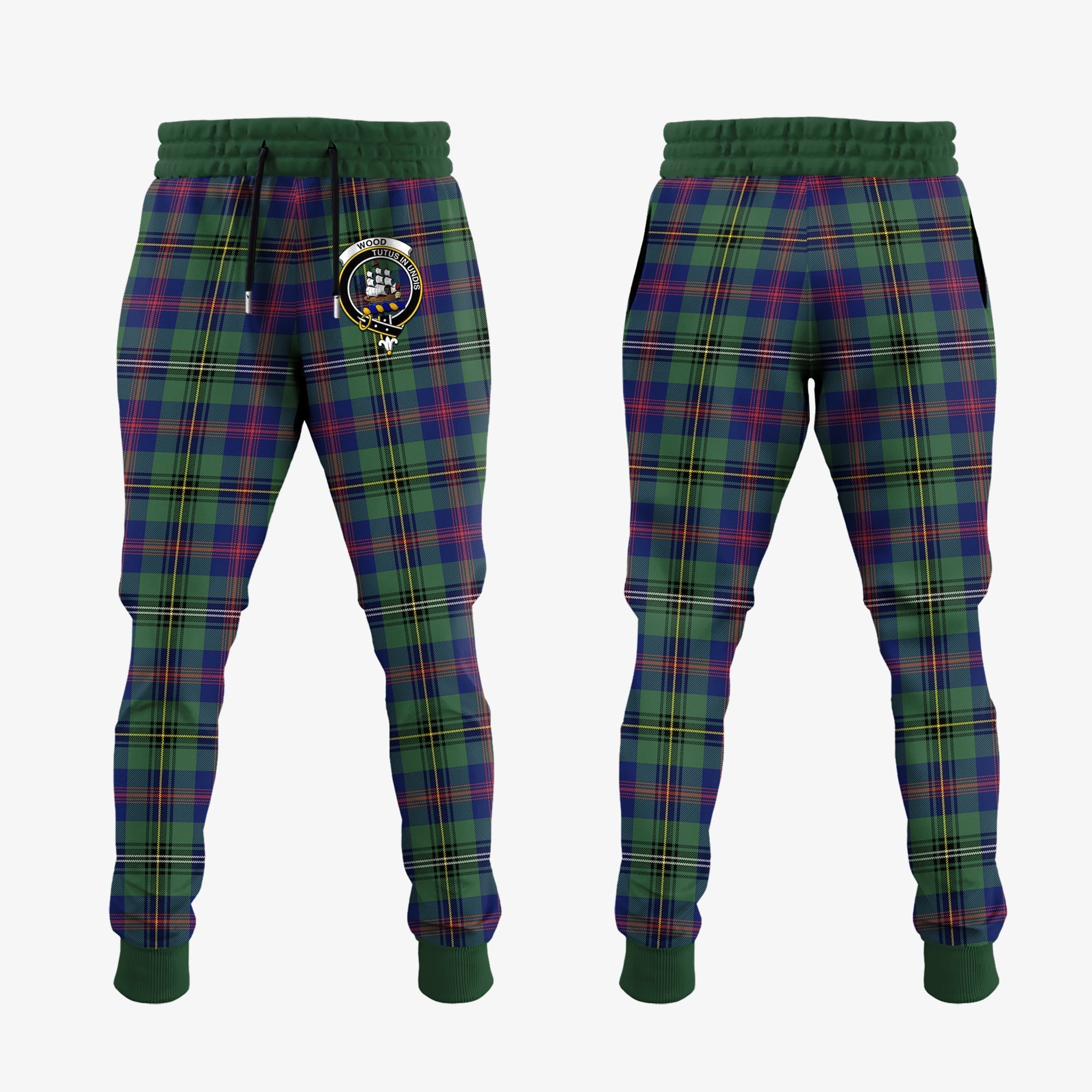 Clan Wood Modern Tartan Crest Jogger Sweatpants NL92 Clan Wood Tartan Today   