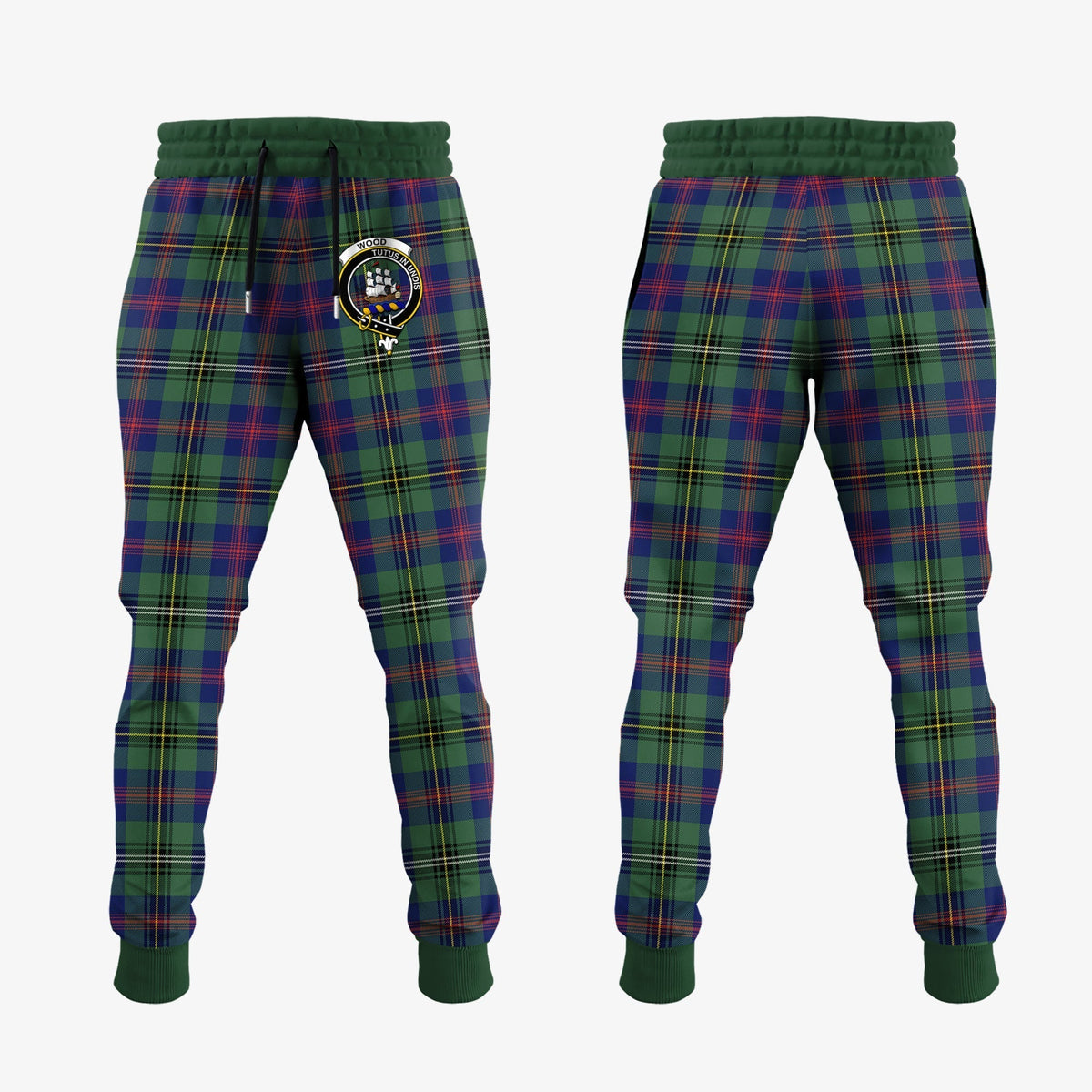 Clan Wood Modern Tartan Crest Jogger Sweatpants NL92 Clan Wood Tartan Today   
