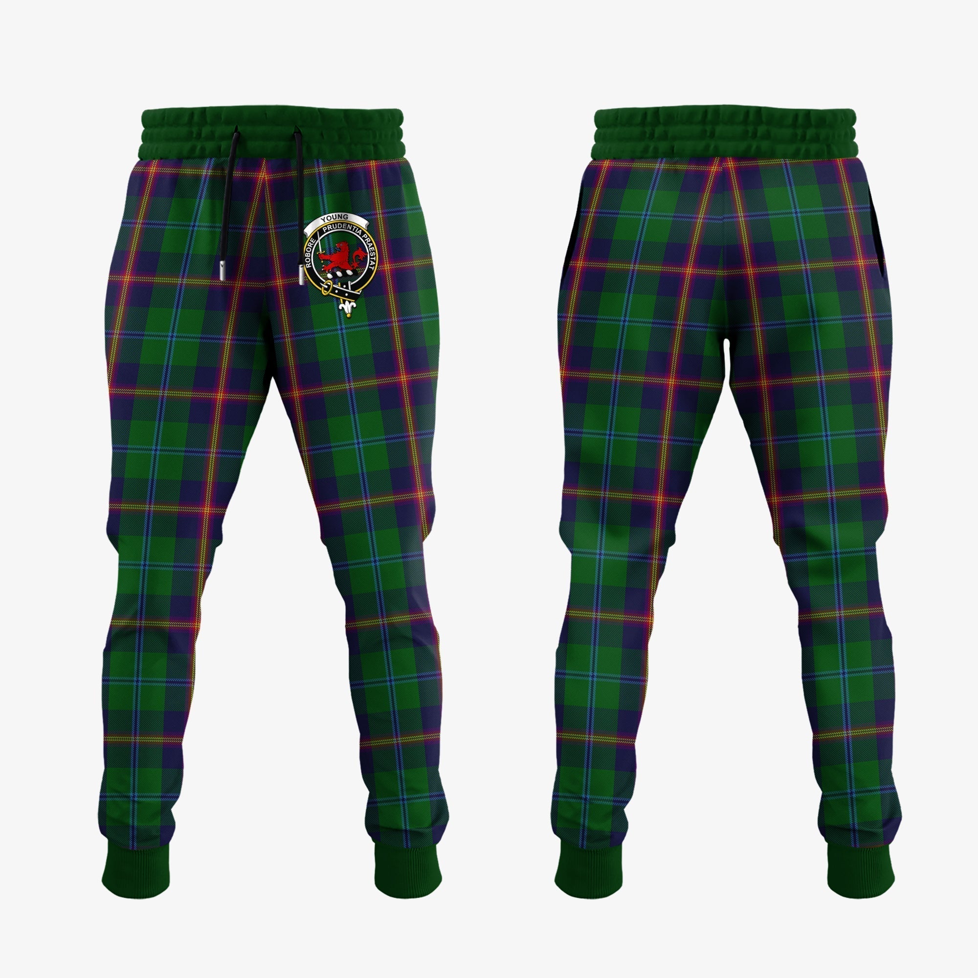 Clan Young Tartan Crest Jogger Sweatpants FB75 Clan Young Tartan Today   