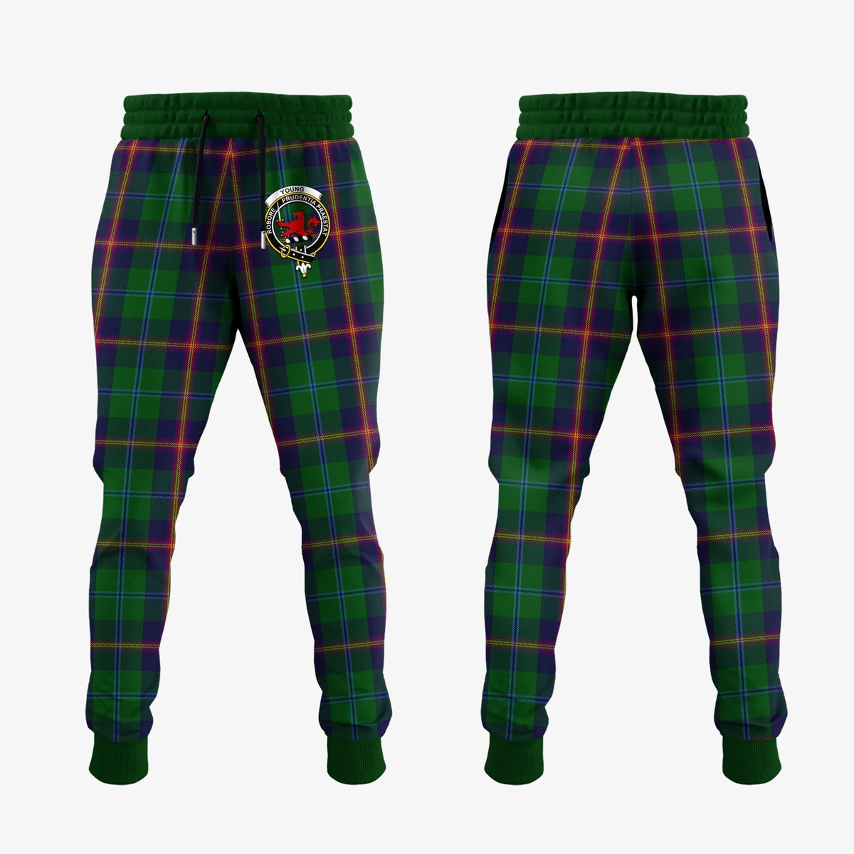 Clan Young Tartan Crest Jogger Sweatpants FB75 Clan Young Tartan Today   