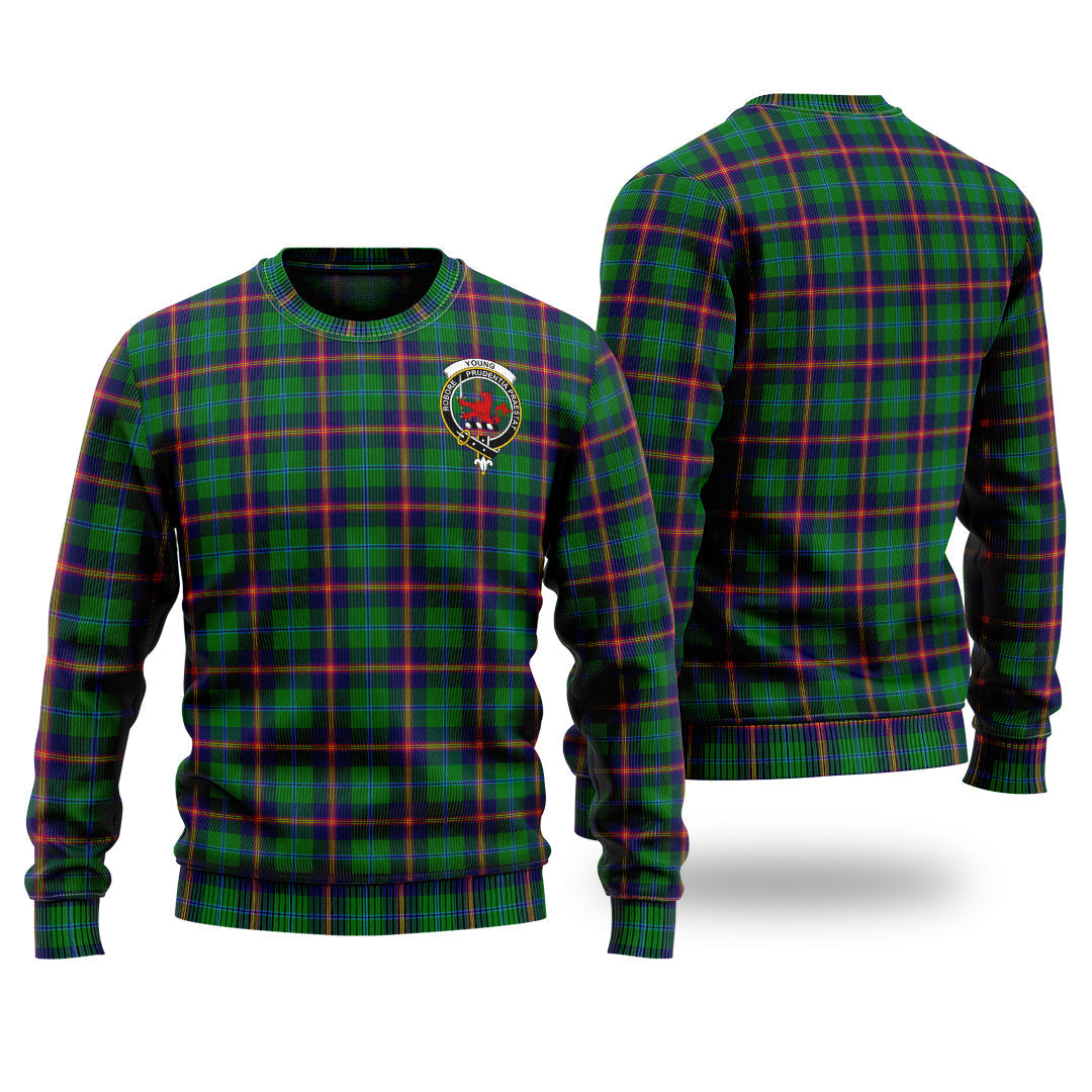 Clan Young Modern Tartan Christmas Ugly Sweater JF12 Young Modern Tartan Tartan Sweater   